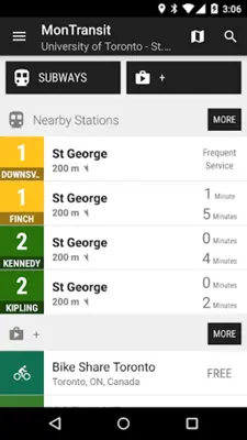 MonTransit TTC Subway android App screenshot 2